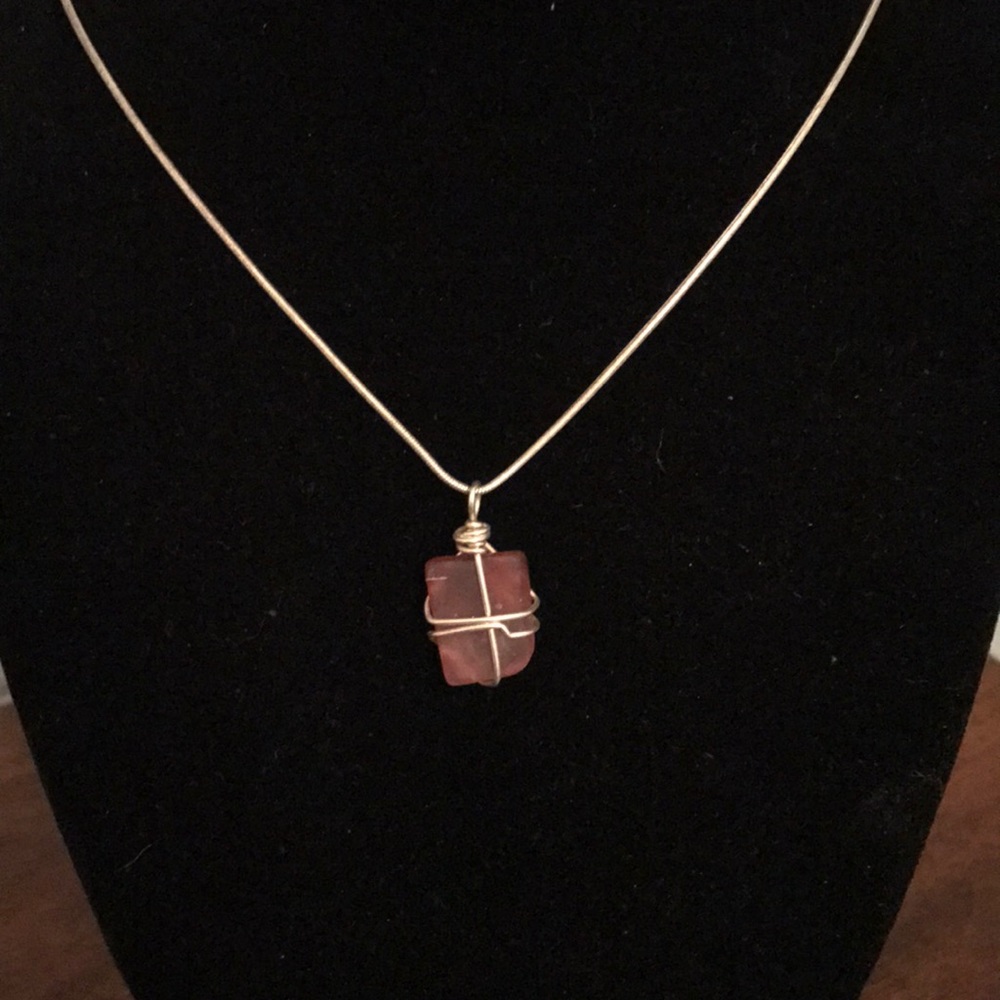 Pink Seaglass Necklace